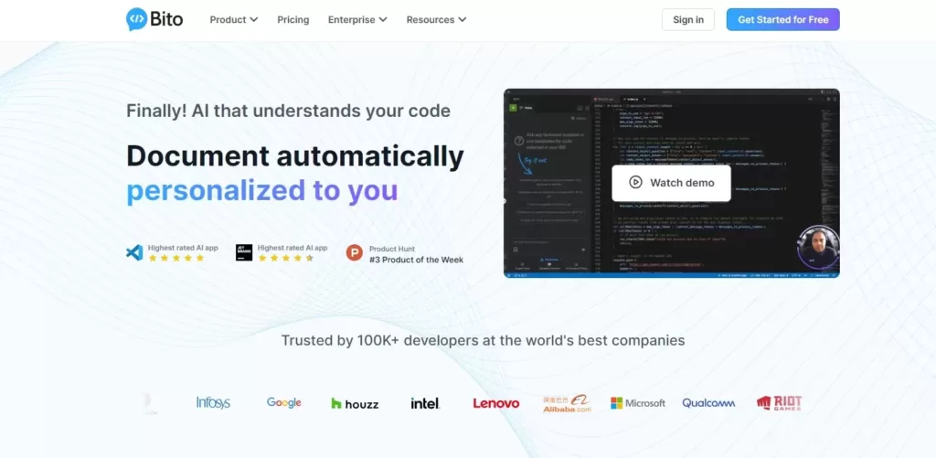 bito ai home page vs code extension