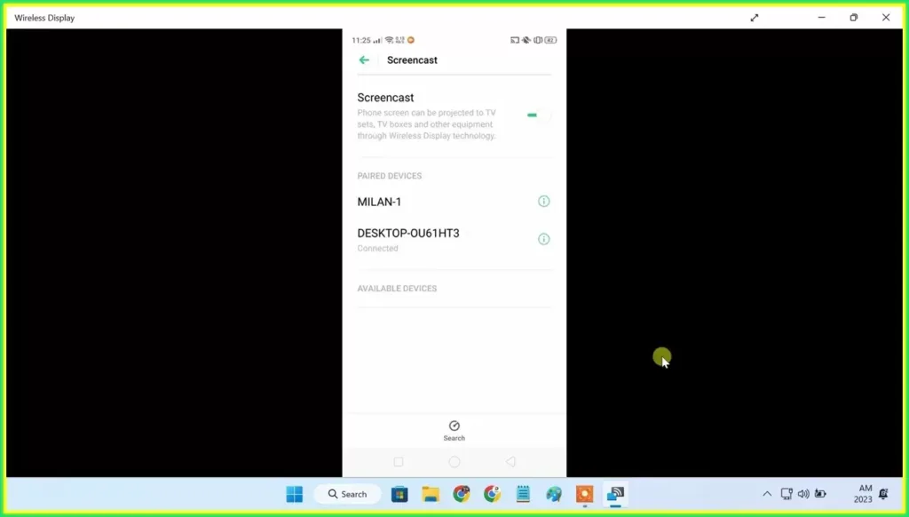 android-phone-mirroring-is-connected-successfully-on-windows-11