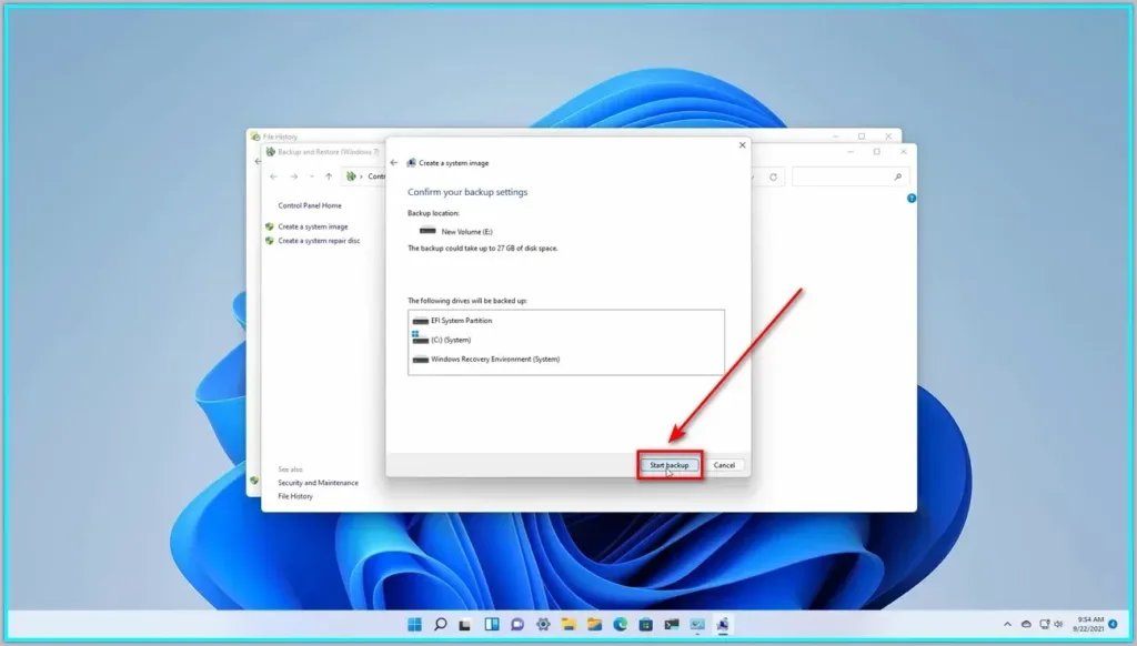click-on-the-start-backup-option-in-windows-11
