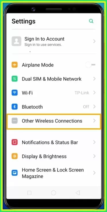 other wireless connection on mobile phone 