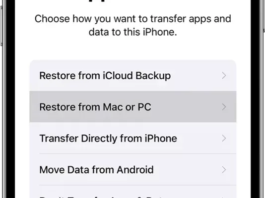 ios15 iphone12 pro setup restore from mac pc ontap