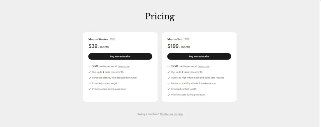 pricing